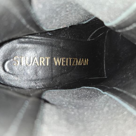 Stuart Weitzman YULIANA 60 Black Leather Stretch Ankle Boots Size US 8B dust bag - Picture 9 of 12